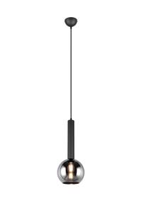 Trio Hanglamp Clayton zwart met smoke glas 310300132