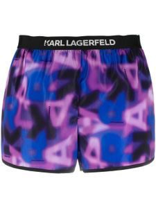 Karl Lagerfeld short à taille à logo - Violet