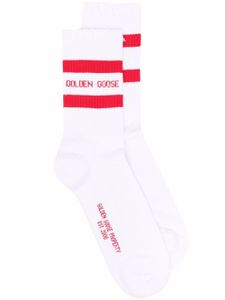 Golden Goose chaussettes à logo intarsia - Blanc