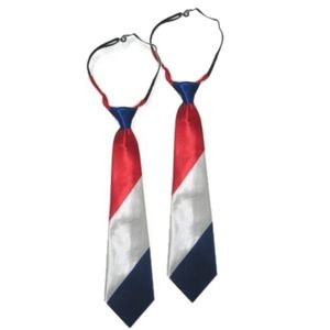 2x stuks stropdas vlag Nederland kleuren