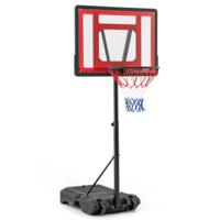 Basketbalring voor Zwembaden in Hoogte Verstelbare Basketbalstandaard voor Kinderen Tieners Volwassenen Mobiele Basketbalring Rood