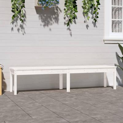 Tuinbank 2-zits 203,5x44x45 cm massief grenenhout wit