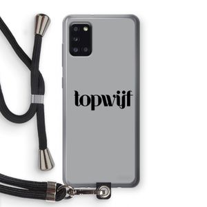 Topwijf Grijs Zwart: Samsung Galaxy A31 Transparant Hoesje met koord
