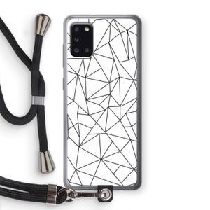 Geometrische lijnen zwart: Samsung Galaxy A31 Transparant Hoesje met koord