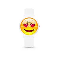 Colori Essentials Smile 5 CLK117 Kinderhorloge - Hartjes - Siliconen band - Ø 30 mm - Wit