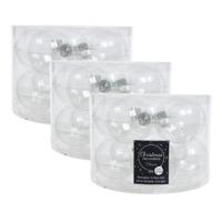 Kerstballen set - 30x stuks - transparant - glas - 6 cm - glans/mat - kerstversiering