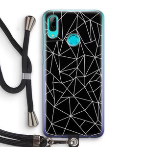 Geometrische lijnen wit: Huawei P Smart (2019) Transparant Hoesje met koord