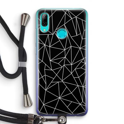 Geometrische lijnen wit: Huawei P Smart (2019) Transparant Hoesje met koord