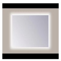 Spiegel Sanicare Q-Mirrors 75x60 cm PP-Geslepen Vierkant Met Rondom LED Cold White  incl. ophangmateriaal Zonder Schakelaar