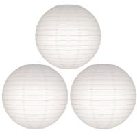 Luxe witte bol lampionnen - Set van 20x stuks - dia 25 cm - Bruiloft, verjaardag, party feestartikel
