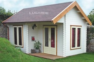 Lugarde Blokhut B17 500x350 cm - 44 mm- Zadeldak- Hout- Lugarde