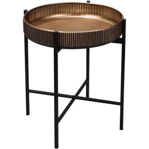 Bijzettafel - Trion Caly - Rond - 42cm - Goud/Zwart - Metaal