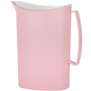 Schenkkan/waterkan met deksel - roze - 2 liter - kunststof - L20 x H23 cm