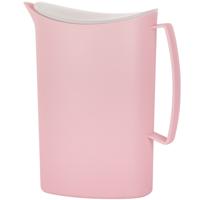 Schenkkan/waterkan met deksel - roze - 2 liter - kunststof - L20 x H23 cm