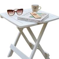 Pro Garden tuin / camping bijzettafeltje - wit - kunststof - opvouwbaar - 43 x 45 x 50 cm