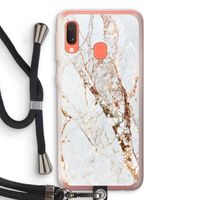 Goud marmer: Samsung Galaxy A20e Transparant Hoesje met koord