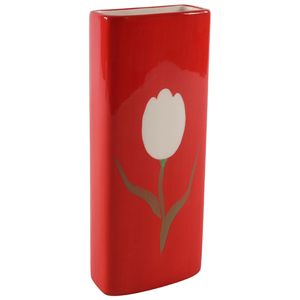 Radiatorbak luchtbevochtiger/waterverdamper rood porselein 20 x 8 cm