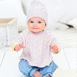 Breipatroon Stylecraft Sweet Dreams Baby Poncho, Blanket & Hat