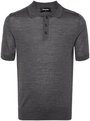 DSQUARED2 polo à logo brodé - Gris