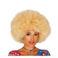 Verkleed pruik afro/hippie - blond - voor volwassenen - one size - thumbnail