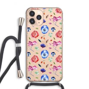Bloemetjes: iPhone 11 Pro Max Transparant Hoesje met koord