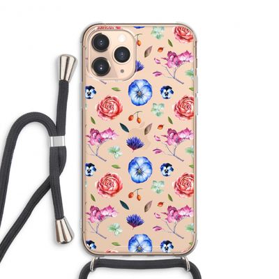 Bloemetjes: iPhone 11 Pro Max Transparant Hoesje met koord
