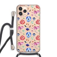 Bloemetjes: iPhone 11 Pro Max Transparant Hoesje met koord