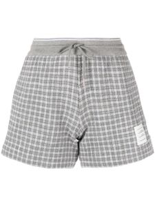 Thom Browne checked tweed track shorts - Gris