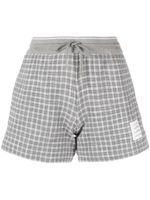 Thom Browne short de sport en tweed à carreaux - Gris