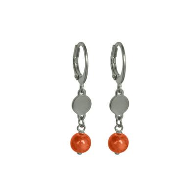 Flow Jewels Oorringen Naomy Terracotta Steentje Zilver