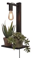 GOOD&MOJO Wandlamp 'Flores' Met plankje, Bamboe, kleur Zwart