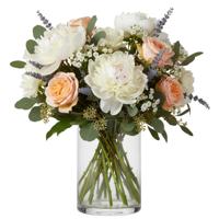 Vaas - transparant - H30 x D15 cm - glas - cilinder vorm - vazen - bloemenvaas