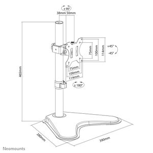 Neomounts FPMA-D550SBLACK Monitorvoet 1-voudig 33,0 cm (13) - 81,3 cm (32) Zwart Staand, Kantelbaar en zwenkbaar, In hoogte verstelbaar, Roteerbaar