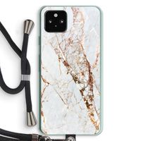Goud marmer: Pixel 5a 5G Transparant Hoesje met koord