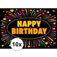 10x Verjaardag wenskaart Happy Birthday - thumbnail