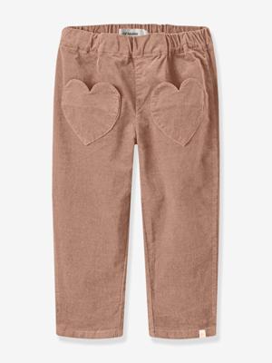 Wijde broek voor meisjes LIL'ATELIER MINI van ribfluweel donkerbruin