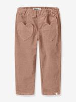 Wijde broek voor meisjes LIL'ATELIER MINI van ribfluweel donkerbruin