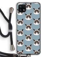 It's a Purrr Case: Samsung Galaxy A22 5G Transparant Hoesje met koord