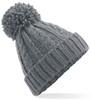 Beechfield CB480 Cable Knit Melange Beanie - Light Grey - One Size - thumbnail