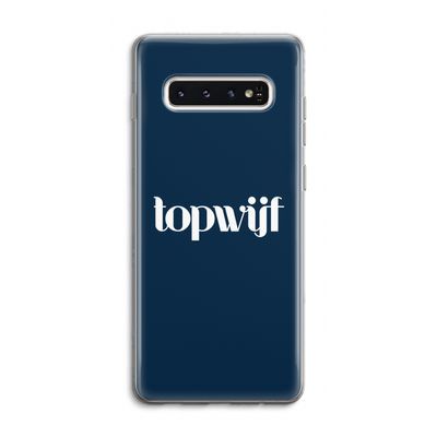 Topwijf Navy: Samsung Galaxy S10 4G Transparant Hoesje