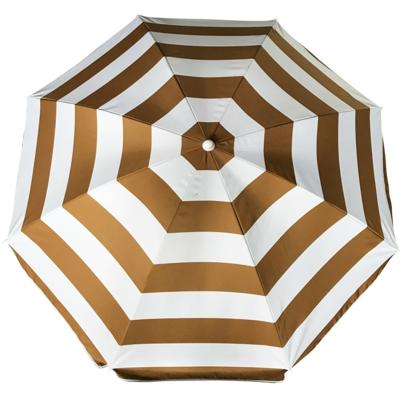 Parasol - goud - gestreept - D160 cm - UV-bescherming - incl. draagtas Parasol - goud - gestreept - D160 cm - UV-bescherming - incl. draagtas