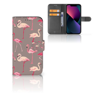 Apple iPhone 13 Telefoonhoesje met Pasjes Flamingo