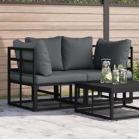 Buitenmeubelsets met kussen met kussen 2 pcs Zwart en Anthraciet