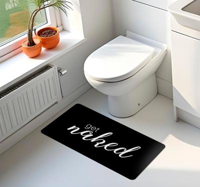 get naked tekst vinyl tapijt badkamer