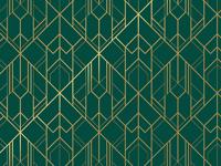 Cadeaupapier 50cm 100m 80gr/m Geometrisch groen / goud