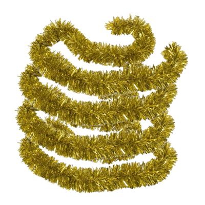 Kerstslingers - 4x stuks - glitter goud - folie - 180 x 12 cm - extra brede slinger/kerstboom versie
