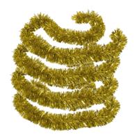 Kerstslingers - 4x stuks - glitter goud - folie - 180 x 12 cm - extra brede slinger/kerstboom versie