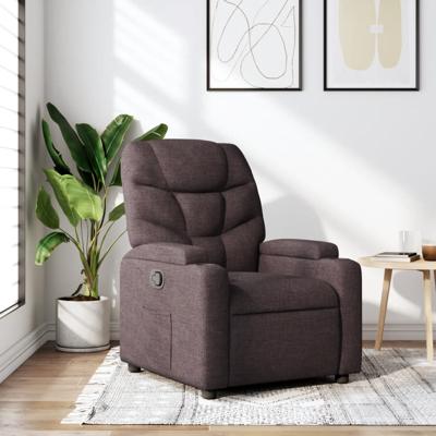 Fauteuil verstelbaar stof donkerbruin