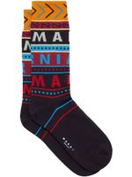 Marni chaussettes à logo en intarsia - Noir - thumbnail