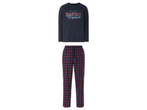 LIVERGY Heren flanellen pyjamabroek (L, Donkerblauw/rood)
